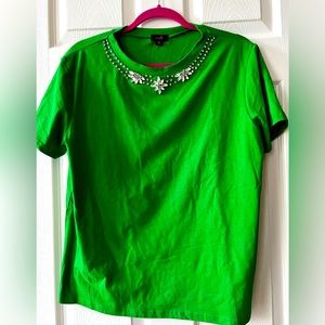 Kelly Green T-Shirt with Rhinestone. Size XL. Never worn. New without tags.